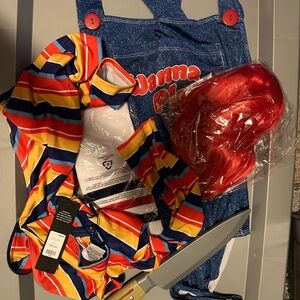 Fashion Nova Striped Costume Set with Red Wig